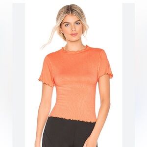 Free People ribbed funnel neck crop baby tee M/L